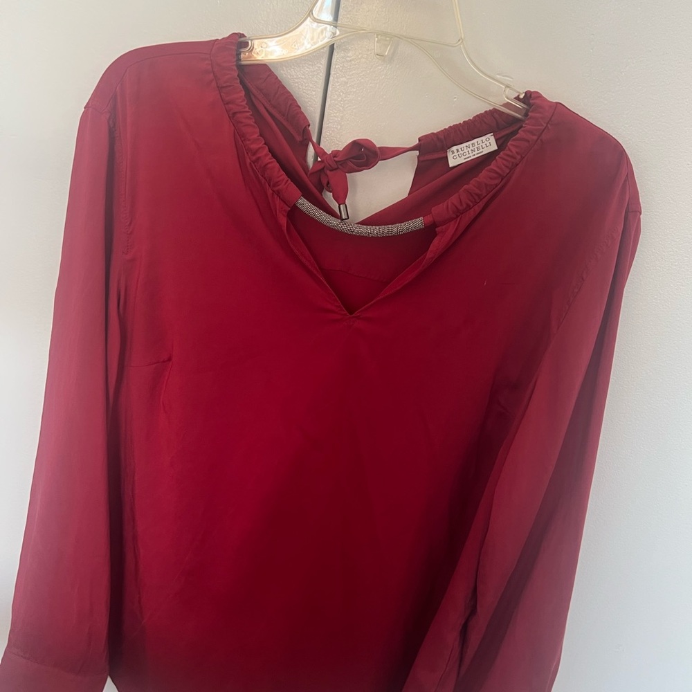 Brunello Cucinelli Deep Red Blouse